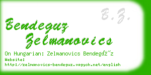bendeguz zelmanovics business card